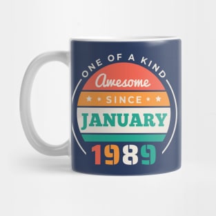 Retro Awesome Since January 1989 Birthday Vintage Bday 1989 Mug